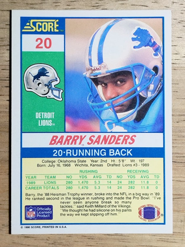 1990 Score #20 Barry Sanders