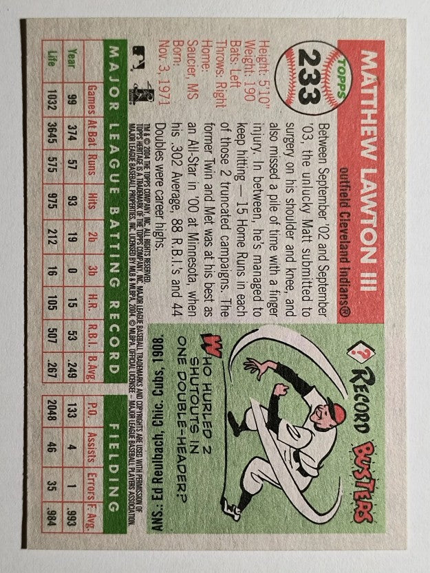 2004 Topps Heritage #233 Matt Lawton