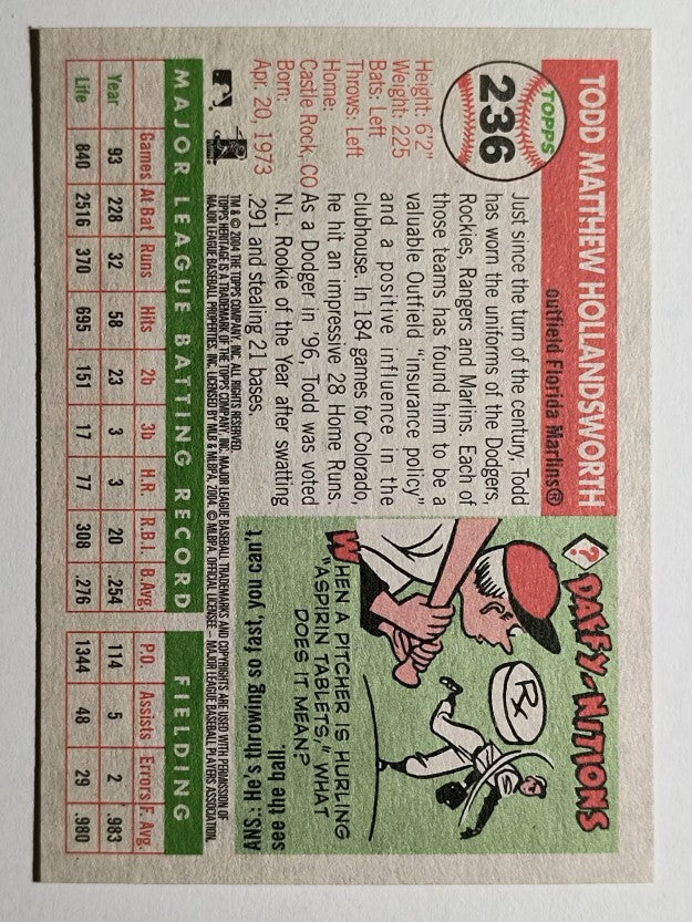 2004 Topps Heritage #236 Todd Hollandsworth