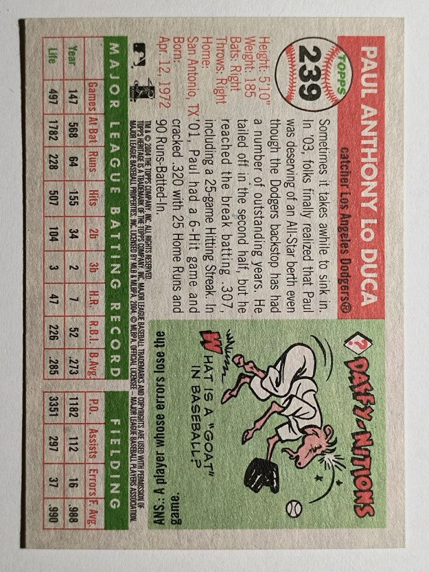 2004 Topps Heritage #239 Paul Lo Duca