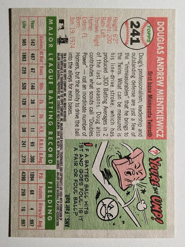 2004 Topps Heritage #241 Doug Mientkiewicz
