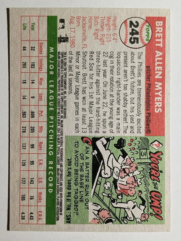 2004 Topps Heritage #245 Brett Myers