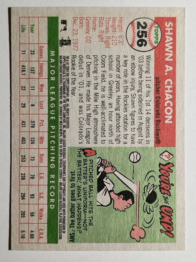 2004 Topps Heritage #256 Shawn Chacon