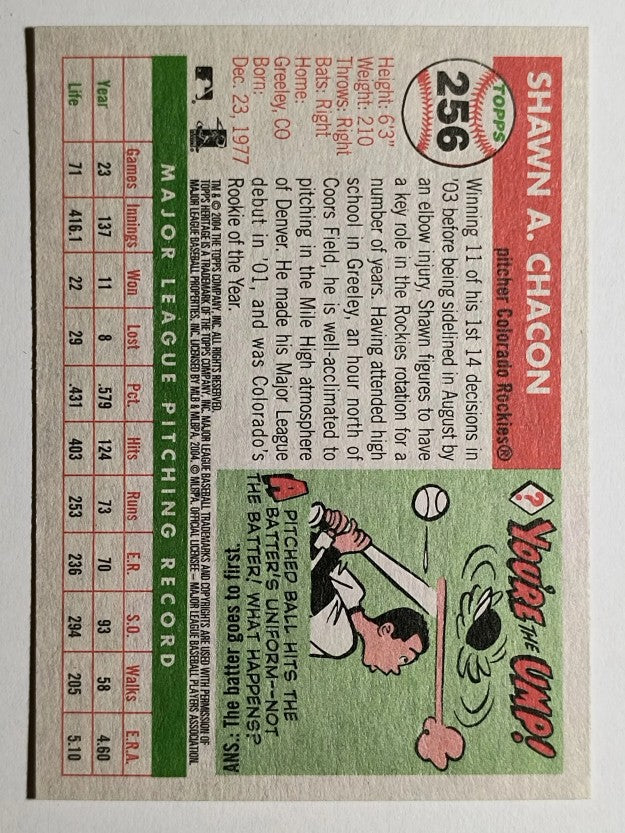 2004 Topps Heritage #256 Shawn Chacon