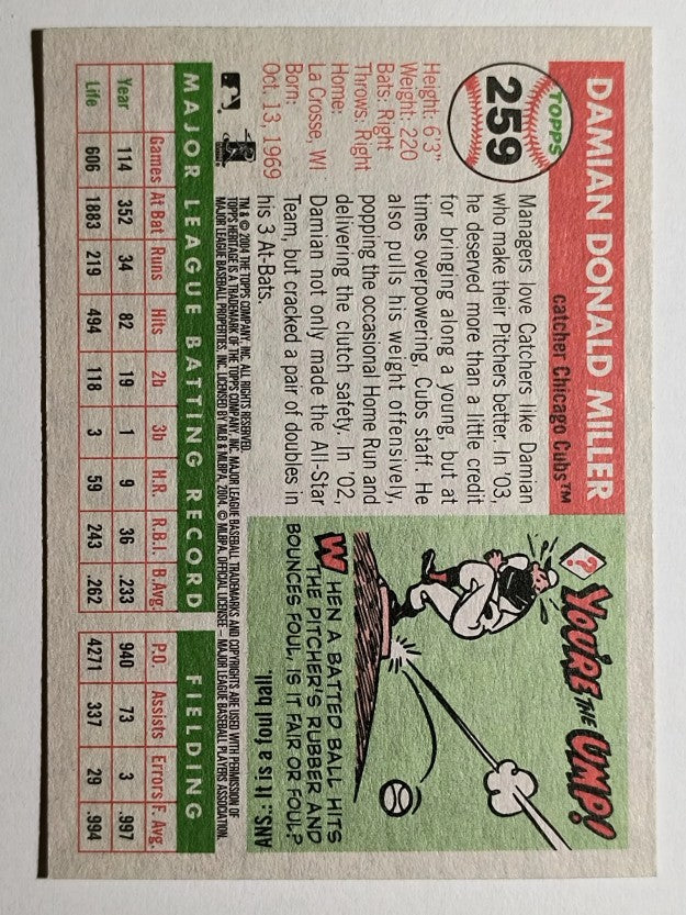 2004 Topps Heritage #259 Damian Miller
