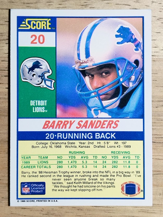 1990 Score #20 Barry Sanders