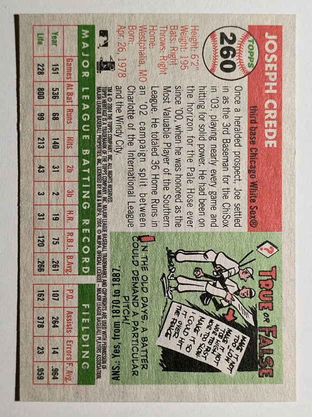 2004 Topps Heritage #260 Joe Crede