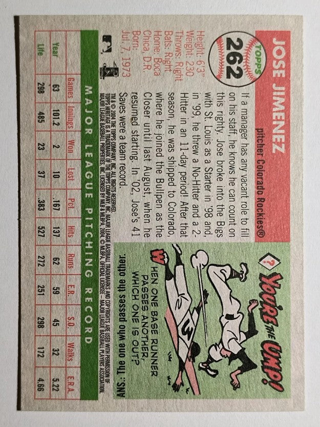 2004 Topps Heritage #262 Jose Jimenez