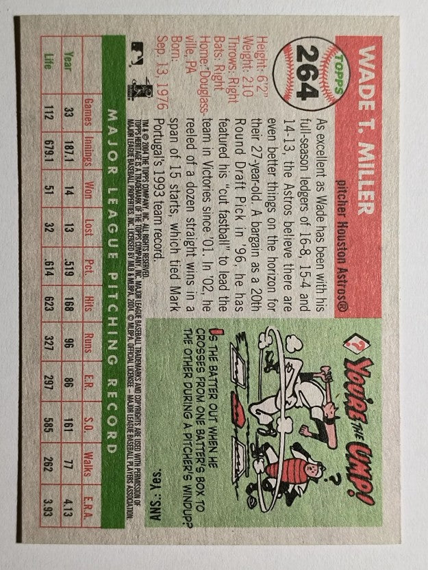 2004 Topps Heritage #264 Wade Miller