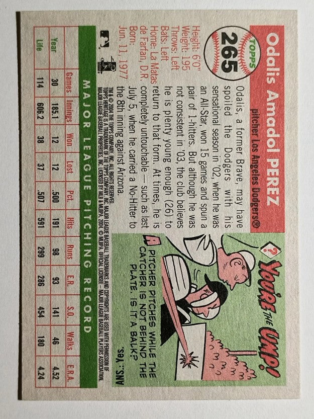 2004 Topps Heritage #265 Odalis Perez