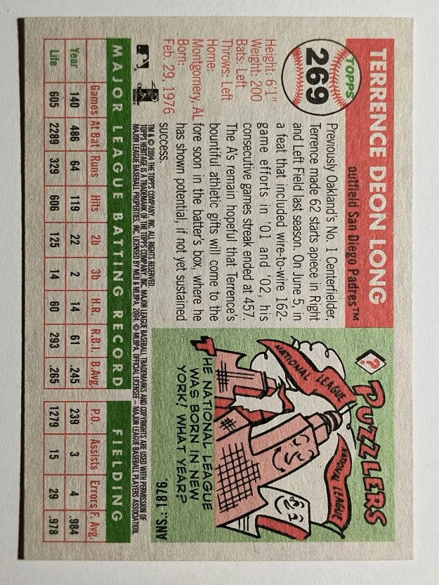 2004 Topps Heritage #269 Terrence Long