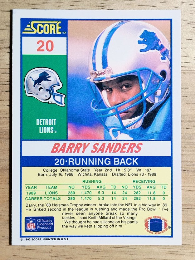 1990 Score #20 Barry Sanders