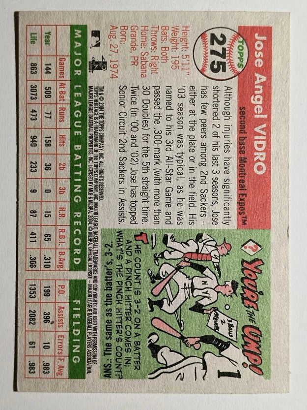 2004 Topps Heritage #275 Jose Vidro
