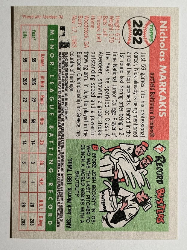 2004 Topps Heritage #282 Nick Markakis