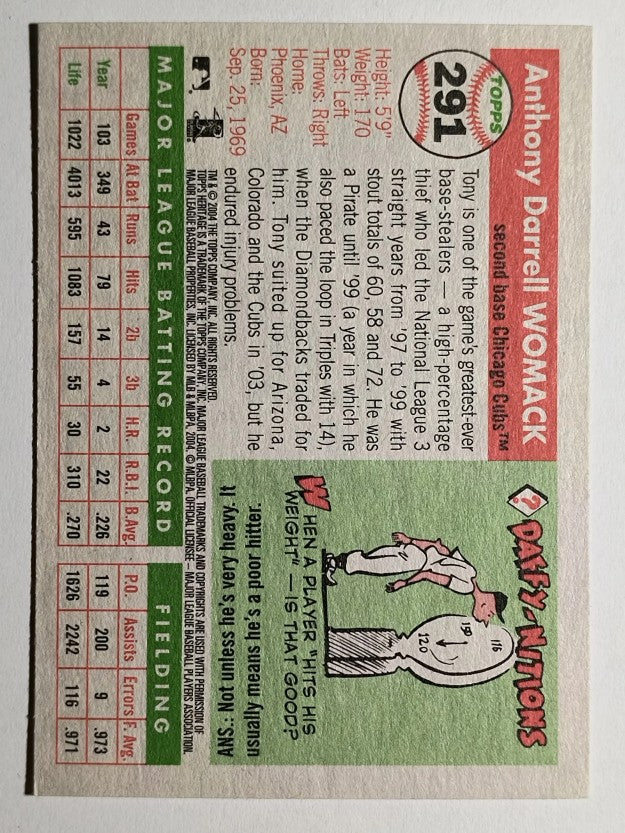 2004 Topps Heritage #291 Tony Womack