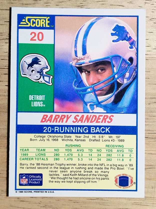 1990 Score #20 Barry Sanders