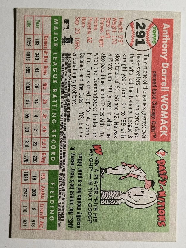 2004 Topps Heritage #291 Tony Womack