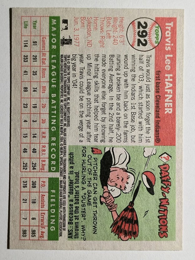 2004 Topps Heritage #292 Travis Hafner