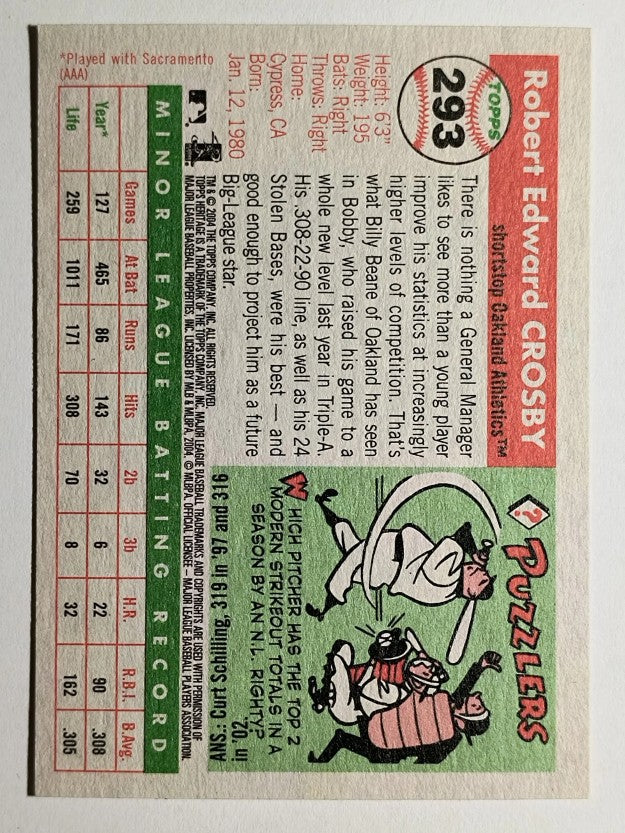 2004 Topps Heritage #293 Bobby Crosby