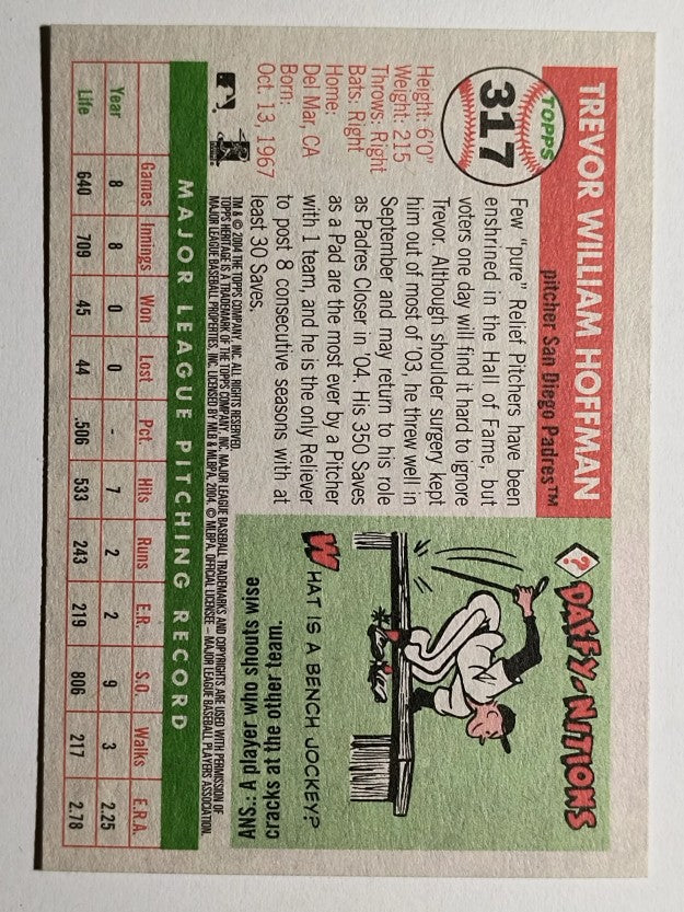 2004 Topps Heritage #317 Trevor Hoffman