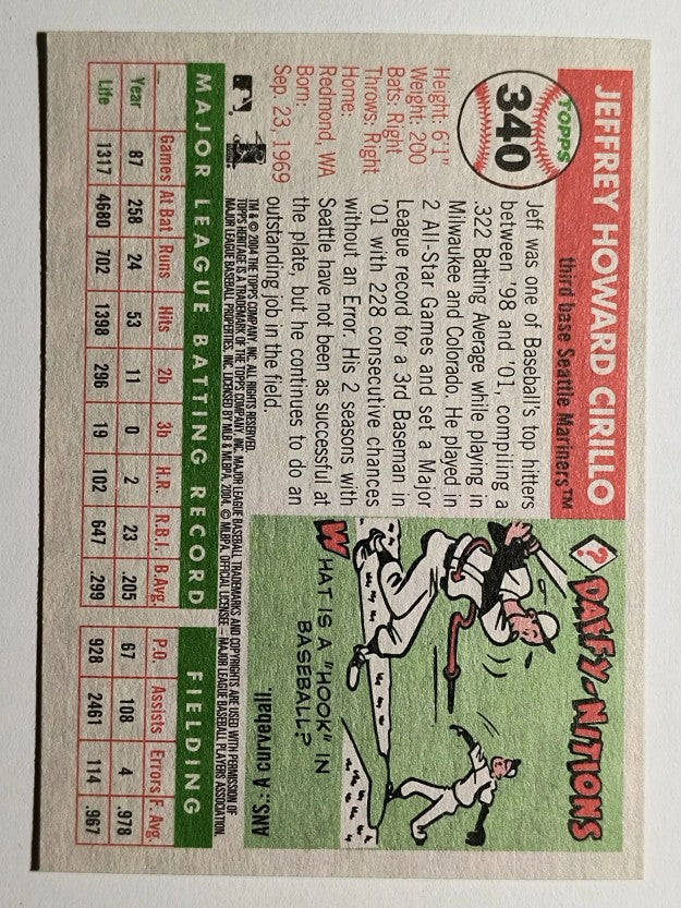 2004 Topps Heritage #340 Jeff Cirillo