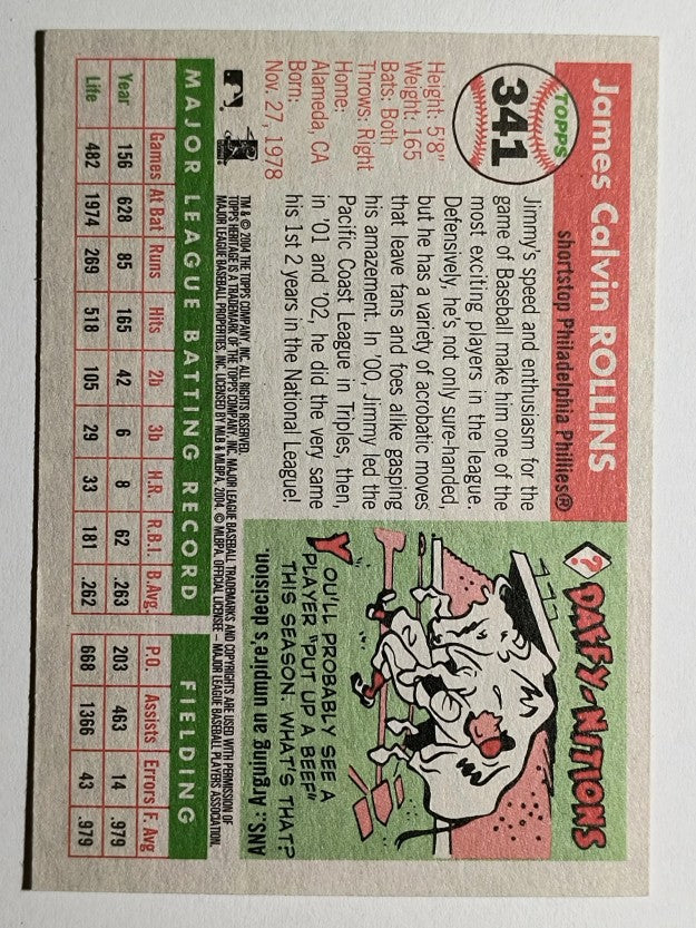 2004 Topps Heritage #341 Jimmy Rollins