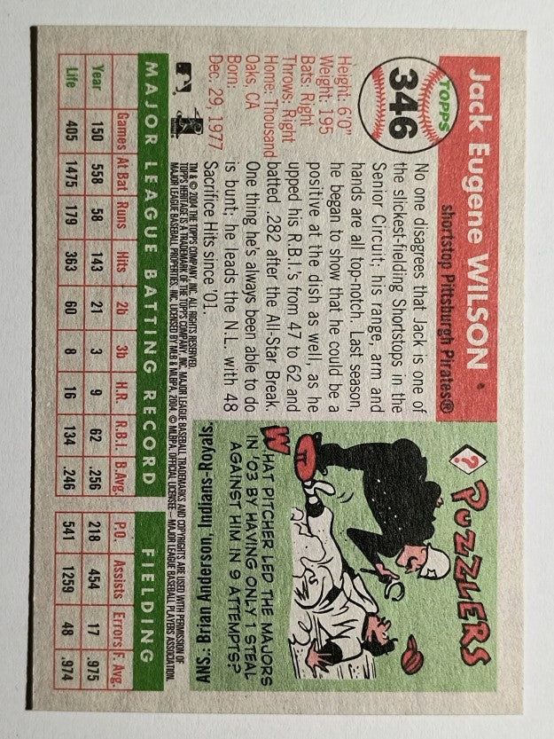 2004 Topps Heritage #346 Jack Wilson