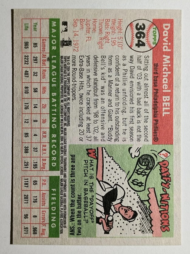 2004 Topps Heritage #364 David Bell