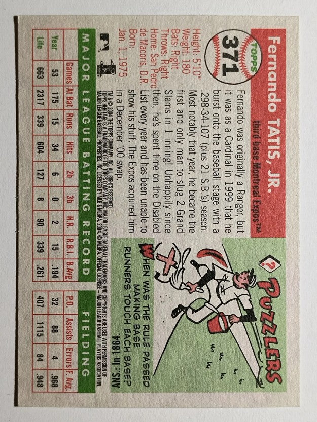 2004 Topps Heritage #371 Fernando Tatis