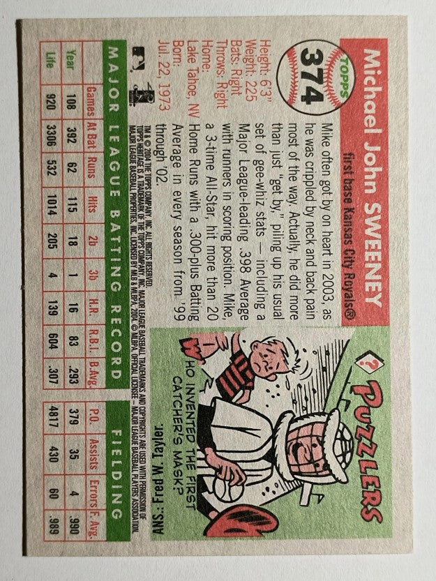 2004 Topps Heritage #374 Mike Sweeney