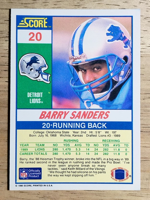 1990 Score #20 Barry Sanders