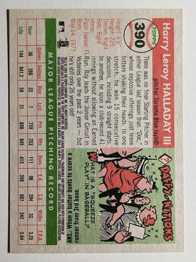 2004 Topps Heritage #390 Roy Halladay