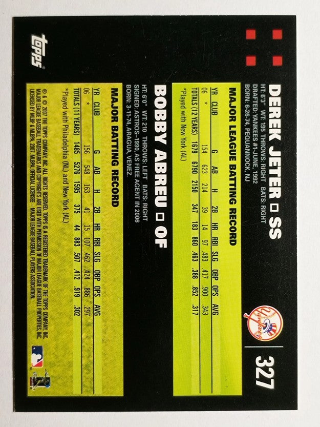 2007 Topps #327 Bob Abreu/Derek Jeter CC