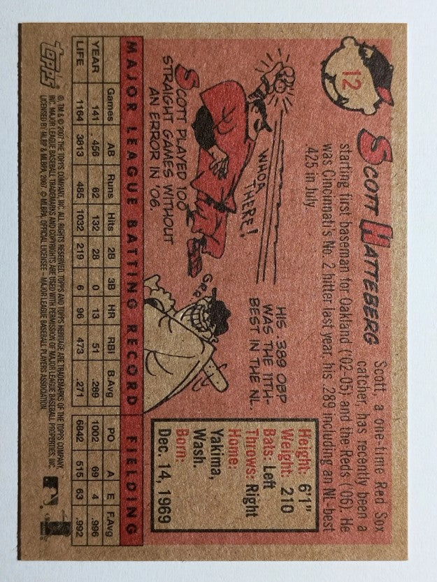 2007 Topps Heritage #12 Scott Hatteberg