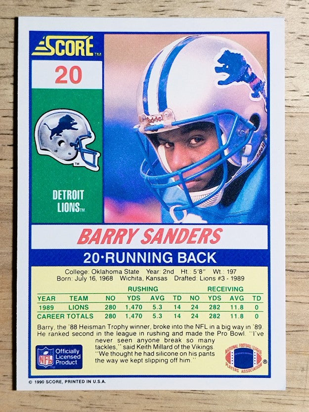 1990 Score #20 Barry Sanders