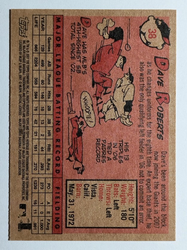 2007 Topps Heritage #38 Dave Roberts