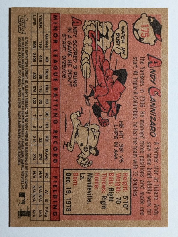 2007 Topps Heritage #175 Andy Cannizaro RC