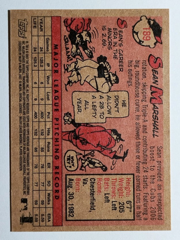 2007 Topps Heritage #189 Sean Marshall