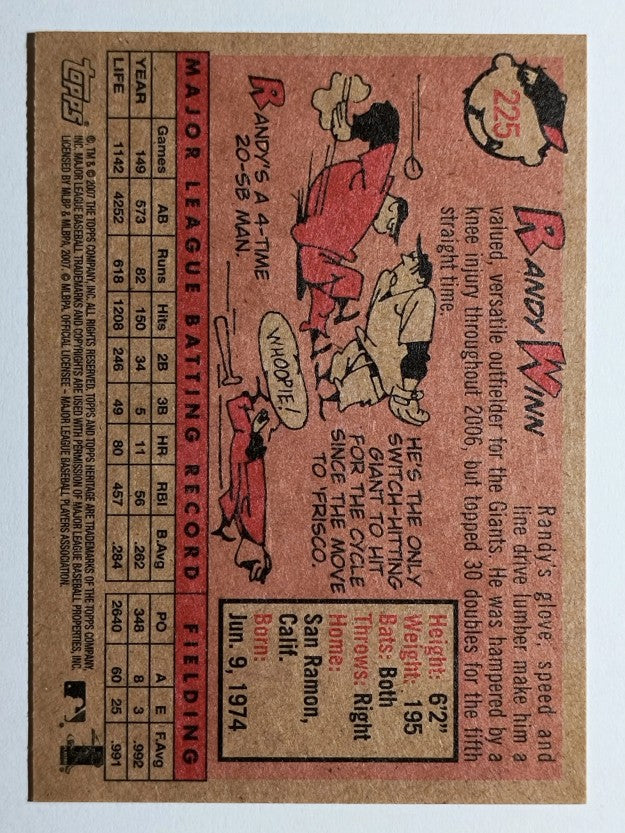 2007 Topps Heritage #225 Randy Winn