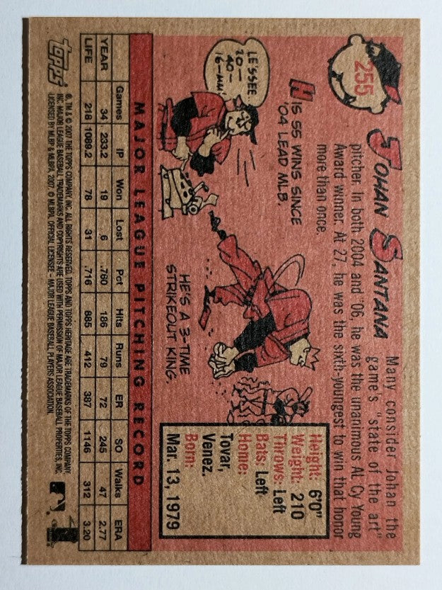 2007 Topps Heritage #255 Johan Santana