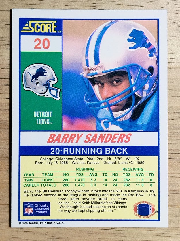 1990 Score #20 Barry Sanders