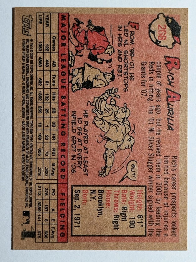 2007 Topps Heritage #268 Rich Aurilia