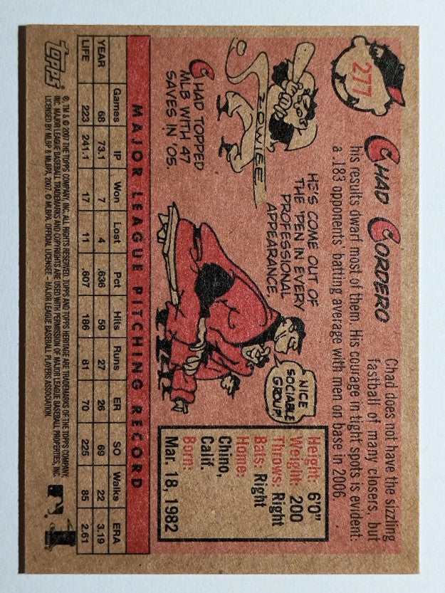 2007 Topps Heritage #277 Chad Cordero