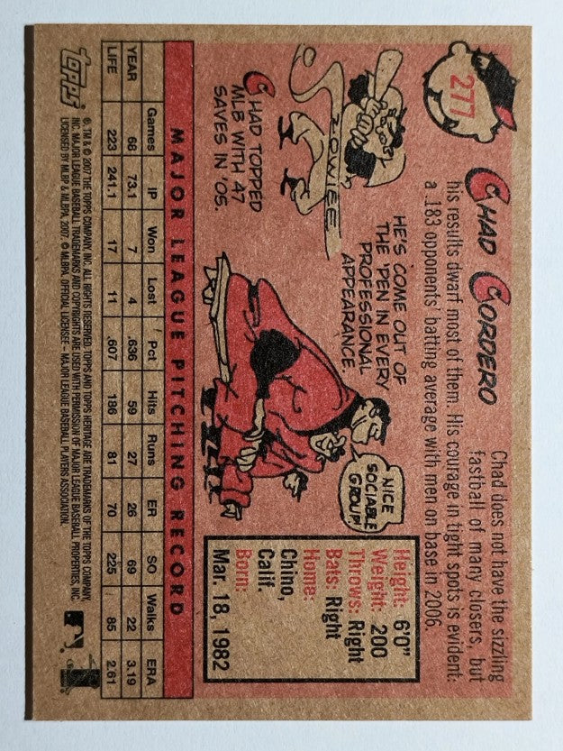 2007 Topps Heritage #277 Chad Cordero