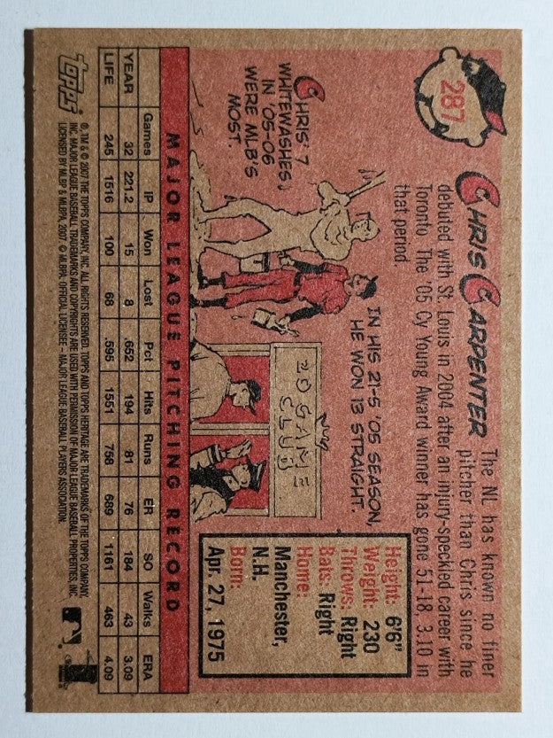 2007 Topps Heritage #287 Chris Carpenter
