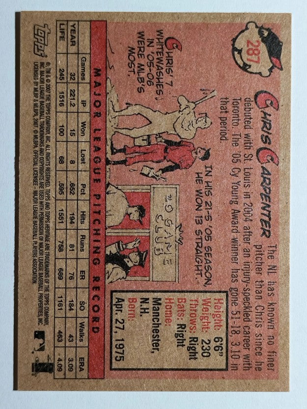 2007 Topps Heritage #287 Chris Carpenter