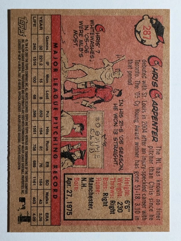 2007 Topps Heritage #287 Chris Carpenter