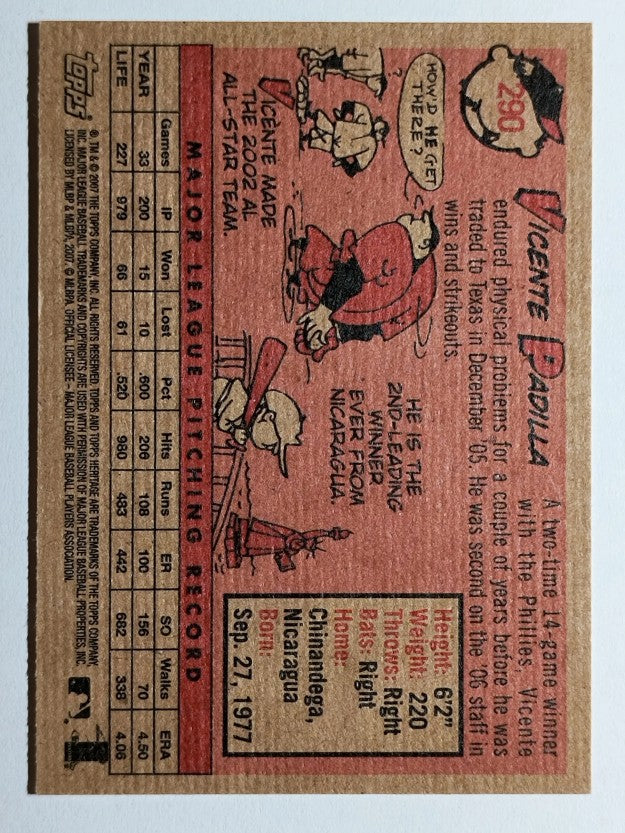 2007 Topps Heritage #290 Vicente Padilla