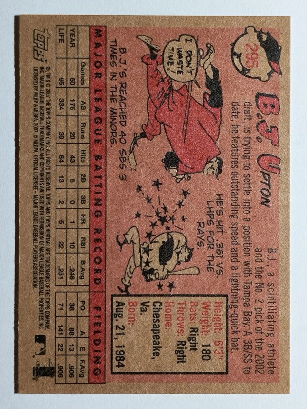 2007 Topps Heritage #295 B.J. Upton