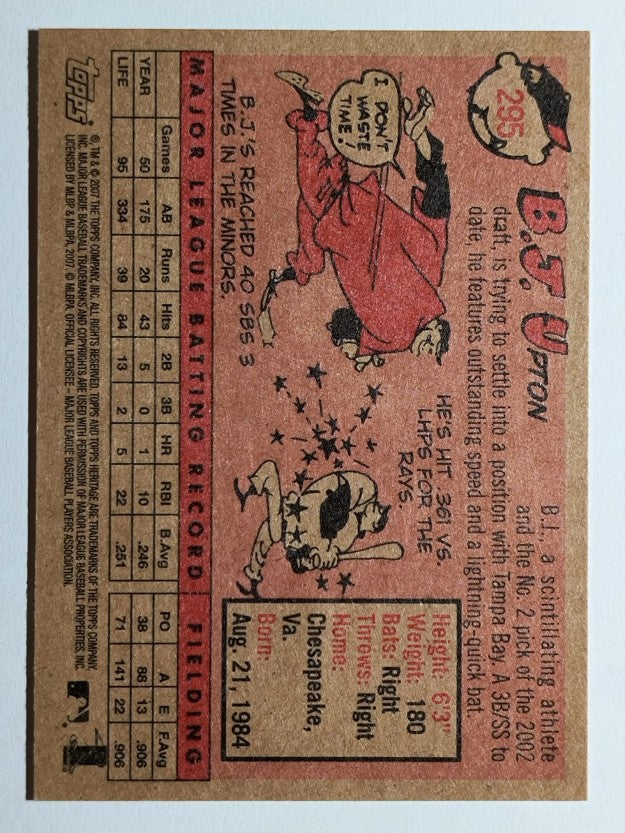 2007 Topps Heritage #295 B.J. Upton